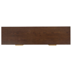 Safavieh Gabribecca Six Drawer Dresser with Oak Finish and Brass Hardware for Modern Bedrooms Brown SFV4280B