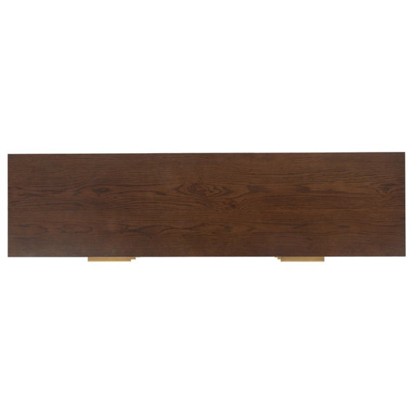 Safavieh Gabribecca Six Drawer Dresser with Oak Finish and Brass Hardware for Modern Bedrooms Brown SFV4280B