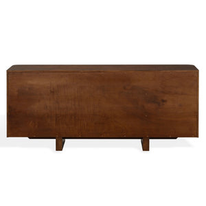 Safavieh Dorothea Mid-Century Walnut Sideboard with Brass Hardware and Three Drawer Storage SFV4282A