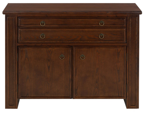 Safavieh Caroline Walnut and Brass Two Drawer Open Shelf Chest for Bedroom or Entryway SFV4283A