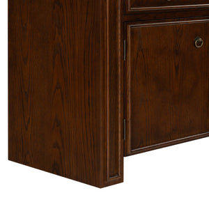 Safavieh Caroline Walnut and Brass Two Drawer Open Shelf Chest for Bedroom or Entryway SFV4283A