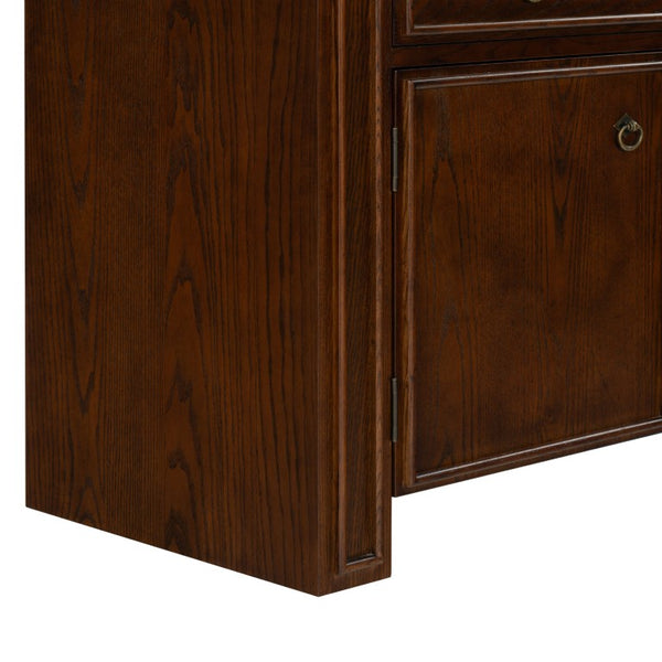 Safavieh Caroline Walnut and Brass Two Drawer Open Shelf Chest for Bedroom or Entryway SFV4283A