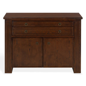 Safavieh Caroline Walnut and Brass Two Drawer Open Shelf Chest for Bedroom or Entryway SFV4283A