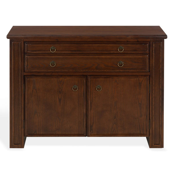 Safavieh Caroline Walnut and Brass Two Drawer Open Shelf Chest for Bedroom or Entryway SFV4283A
