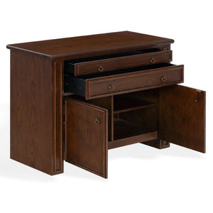 Safavieh Caroline Walnut and Brass Two Drawer Open Shelf Chest for Bedroom or Entryway SFV4283A