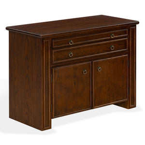 Safavieh Caroline Walnut and Brass Two Drawer Open Shelf Chest for Bedroom or Entryway SFV4283A