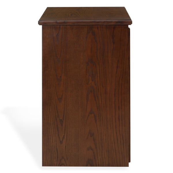 Safavieh Caroline Walnut and Brass Two Drawer Open Shelf Chest for Bedroom or Entryway SFV4283A