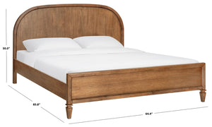 Safavieh Mandie Solid Wood Bed Classic Transitional Bedroom Centerpiece with Warm Natural Finish Appeal Light Brown King SFV4284A-K-2BX