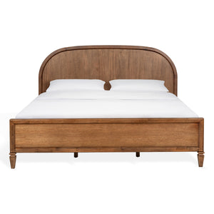 Safavieh Mandie Solid Wood Bed Classic Transitional Bedroom Centerpiece with Warm Natural Finish Appeal Light Brown King SFV4284A-K-2BX
