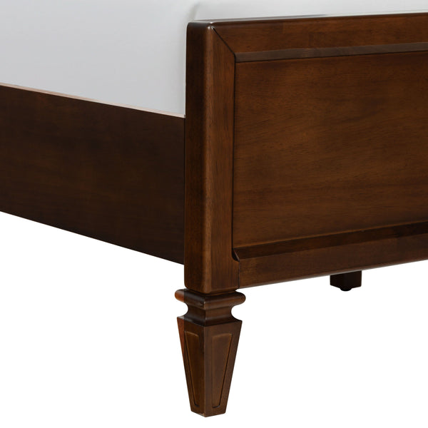 Safavieh Mandie Solid Wood Bed Classic Transitional Bedroom Centerpiece with Warm Natural Finish Appeal Walnut King SFV4284B-K-2BX