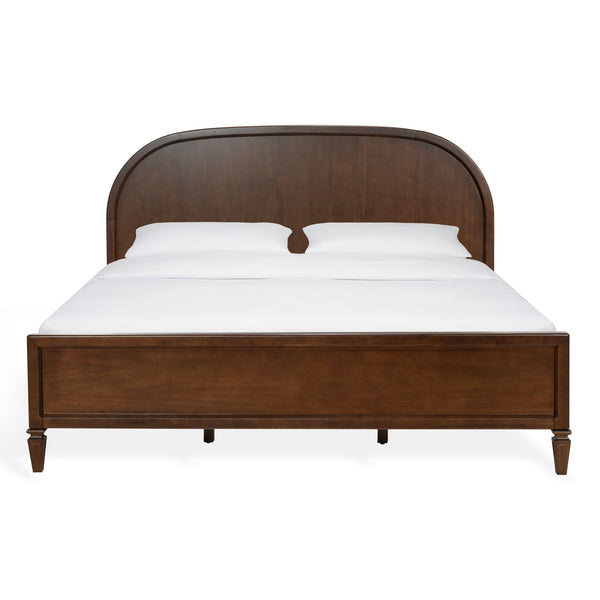 Safavieh Mandie Solid Wood Bed Classic Transitional Bedroom Centerpiece with Warm Natural Finish Appeal Walnut King SFV4284B-K-2BX