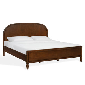 Safavieh Mandie Solid Wood Bed Classic Transitional Bedroom Centerpiece with Warm Natural Finish Appeal Walnut King SFV4284B-K-2BX