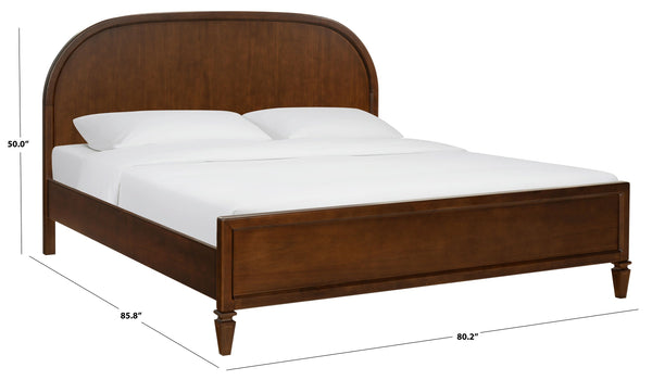 Safavieh Mandie Solid Wood Bed Classic Transitional Bedroom Centerpiece with Warm Natural Finish Appeal Walnut King SFV4284B-K-2BX