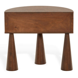 Safavieh Vivietta Fluted Walnut Nightstand with Brass Hardware for Modern Bedroom Elegance SFV4286A