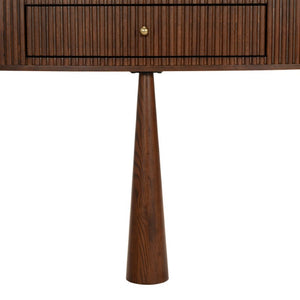 Safavieh Vivietta Fluted Walnut Console Table with Brass Hardware for Entryway or Living Room SFV4287A
