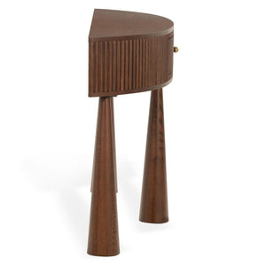 Safavieh Vivietta Fluted Walnut Console Table with Brass Hardware for Entryway or Living Room SFV4287A