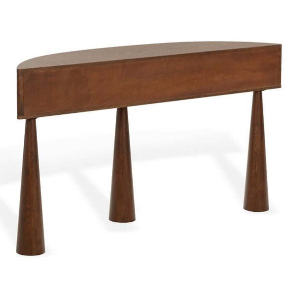 Safavieh Vivietta Fluted Walnut Console Table with Brass Hardware for Entryway or Living Room SFV4287A