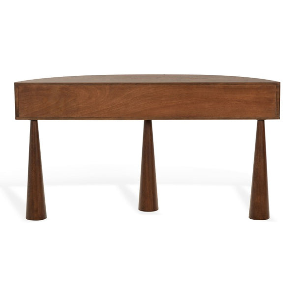 Safavieh Vivietta Fluted Walnut Console Table with Brass Hardware for Entryway or Living Room SFV4287A