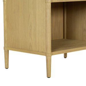Safavieh Alexarose Marble Top Nightstand with Oak Body Single Drawer Bedside Storage Gray SFV4288A