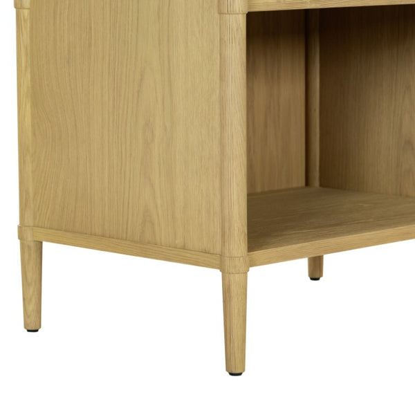 Safavieh Alexarose Marble Top Nightstand with Oak Body Single Drawer Bedside Storage Gray SFV4288A