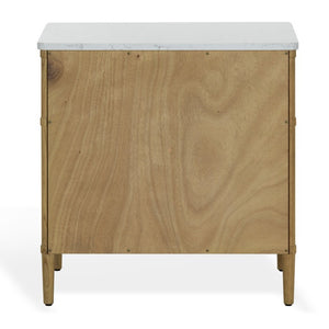 Safavieh Alexarose Marble Top Nightstand with Oak Body Single Drawer Bedside Storage Gray SFV4288A