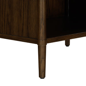 Safavieh Alexarose Marble Top Nightstand with Oak Body Single Drawer Bedside Storage Brown SFV4288B