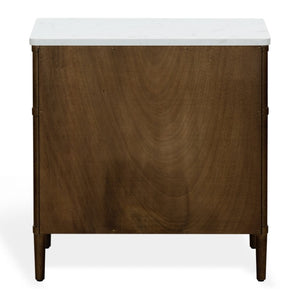 Safavieh Alexarose Marble Top Nightstand with Oak Body Single Drawer Bedside Storage Brown SFV4288B
