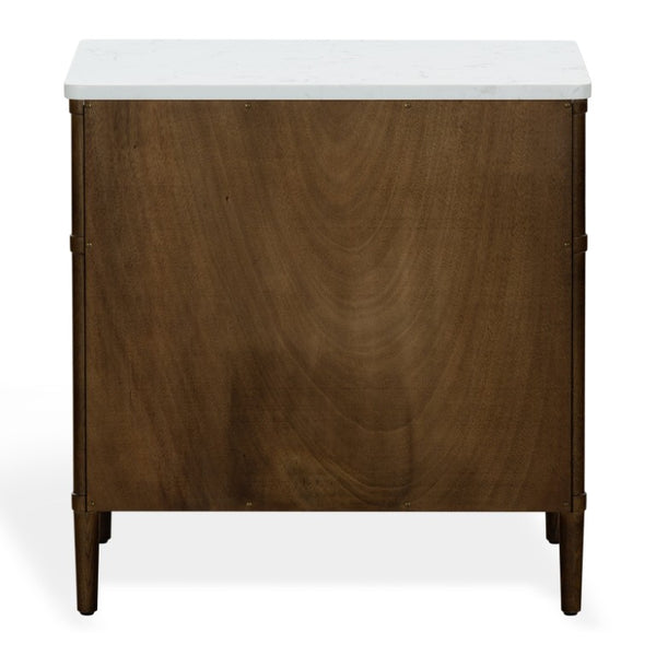 Safavieh Alexarose Marble Top Nightstand with Oak Body Single Drawer Bedside Storage Brown SFV4288B
