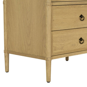Safavieh Alexarose Three Drawer Nightstand with Marble Top Greige Oak Finish Bedroom Storage Gray SFV4289A