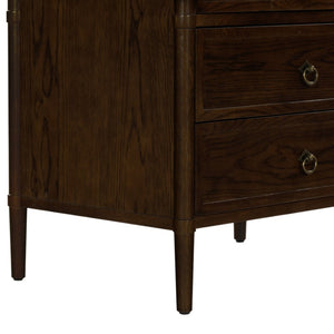 Safavieh Alexarose Three Drawer Nightstand with Marble Top Greige Oak Finish Bedroom Storage Brown SFV4289B