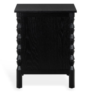 Safavieh Alyssabelle Walnut Finish Two Drawer Nightstand with Artisan Carved Legs for Bedroom Black SFV4290B