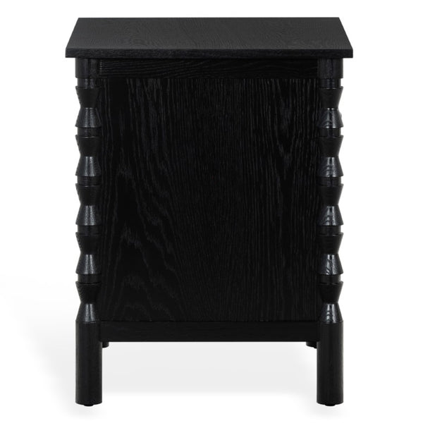 Safavieh Alyssabelle Walnut Finish Two Drawer Nightstand with Artisan Carved Legs for Bedroom Black SFV4290B