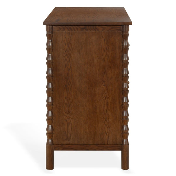 Safavieh Alyssabelle Solid Wood Six Drawer Dresser with Hand Carved Legs for Primary Bedroom Brown SFV4291A