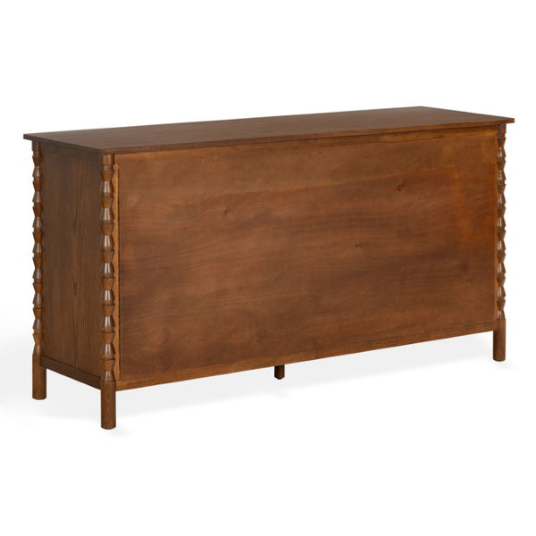 Safavieh Alyssabelle Solid Wood Six Drawer Dresser with Hand Carved Legs for Primary Bedroom Brown SFV4291A