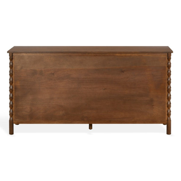 Safavieh Alyssabelle Solid Wood Six Drawer Dresser with Hand Carved Legs for Primary Bedroom Brown SFV4291A