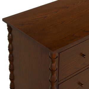 Safavieh Alyssabelle Solid Wood Six Drawer Dresser with Hand Carved Legs for Primary Bedroom Brown SFV4291A
