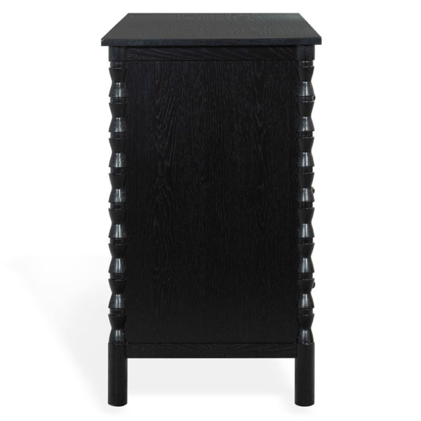 Safavieh Alyssabelle Solid Wood Six Drawer Dresser with Hand Carved Legs for Primary Bedroom Black SFV4291B
