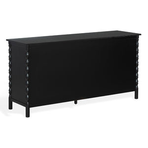 Safavieh Alyssabelle Solid Wood Six Drawer Dresser with Hand Carved Legs for Primary Bedroom Black SFV4291B