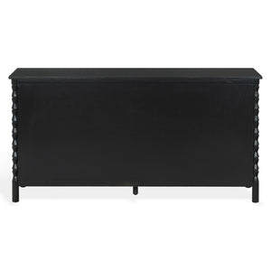 Safavieh Alyssabelle Solid Wood Six Drawer Dresser with Hand Carved Legs for Primary Bedroom Black SFV4291B