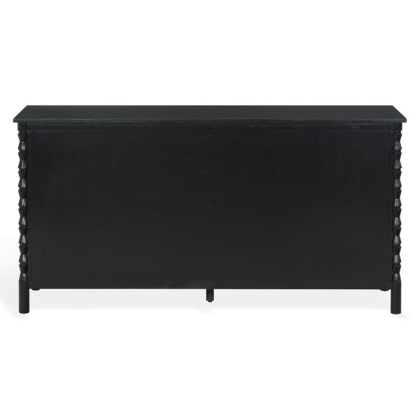 Safavieh Alyssabelle Solid Wood Six Drawer Dresser with Hand Carved Legs for Primary Bedroom Black SFV4291B