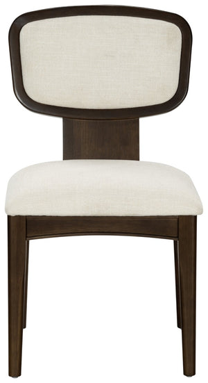 Safavieh Beckalynn Ivory Upholstered Dining Chair with Warm Walnut Frame for Modern Farmhouse Tables SFV4293A-SET2