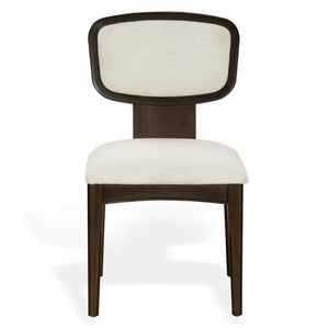 Safavieh Beckalynn Ivory Upholstered Dining Chair with Warm Walnut Frame for Modern Farmhouse Tables SFV4293A-SET2