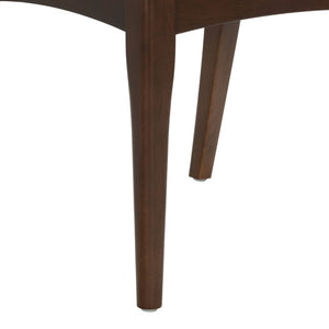 Safavieh Dublynn Ladder Back Walnut Wood Dining Chair with Ivory Upholstered Cushioned Seat SFV4294A-SET2