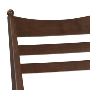 Safavieh Dublynn Ladder Back Walnut Wood Dining Chair with Ivory Upholstered Cushioned Seat SFV4294A-SET2