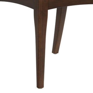 Safavieh Capriano Woven Back Walnut Wood Dining Chair with Ivory Upholstered Seat for Modern Spaces SFV4295A-SET2