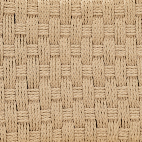 Safavieh Capriano Woven Back Walnut Wood Dining Chair with Ivory Upholstered Seat for Modern Spaces SFV4295A-SET2