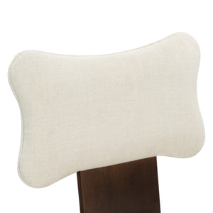 Safavieh Duane Solid Wood Dining Chair Walnut Frame Ivory Upholstered Seat Transitional Style SFV4296A-SET2