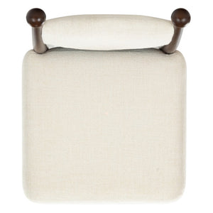 Safavieh Caralinda High Back Upholstered Dining Chair Walnut Frame Ivory Fabric Seat SFV4297A