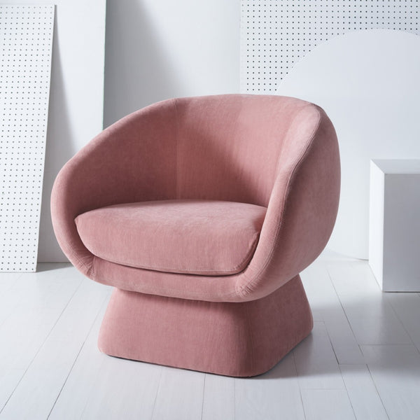 Safavieh KIANA Modern Accent Chair - Elegant Cream Design for Living Room, Bedroom, and Home Office Decor Dusty Rose SFV4527A