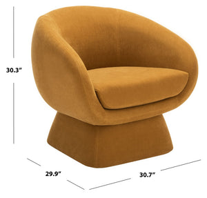 Safavieh KIANA Modern Accent Chair - Elegant Cream Design for Living Room, Bedroom, and Home Office Decor Mustard SFV4527B